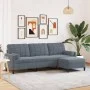 Dreisitzer-Sofa mit dunkelgrauem Samt-Hocker, 210 cm. von , Sofas - Ref: Foro24-3278278, Preis: 328,95 €, Rabatt: %