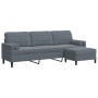 3-seater sofa with dark gray velvet ottoman 210 cm by , Sofas - Ref: Foro24-3278278, Price: 311,84 €, Discount: %