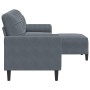 3-seater sofa with dark gray velvet ottoman 210 cm by , Sofas - Ref: Foro24-3278278, Price: 311,84 €, Discount: %