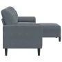 Dreisitzer-Sofa mit dunkelgrauem Samt-Hocker, 210 cm. von , Sofas - Ref: Foro24-3278278, Preis: 328,95 €, Rabatt: %