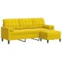 3-seater sofa with yellow velvet footstool, 180 cm by , Sofas - Ref: Foro24-3278273, Price: 347,00 €, Discount: %