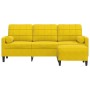 3-seater sofa with yellow velvet footstool, 180 cm by , Sofas - Ref: Foro24-3278273, Price: 353,40 €, Discount: %