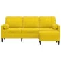 3-seater sofa with yellow velvet footstool, 180 cm by , Sofas - Ref: Foro24-3278273, Price: 347,00 €, Discount: %