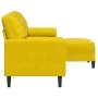 3-seater sofa with yellow velvet footstool, 180 cm by , Sofas - Ref: Foro24-3278273, Price: 347,00 €, Discount: %