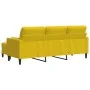 3-seater sofa with yellow velvet footstool, 180 cm by , Sofas - Ref: Foro24-3278273, Price: 347,00 €, Discount: %
