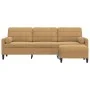 Dreisitzer-Sofa mit braunem Samt-Hocker, 210 cm. von , Sofas - Ref: Foro24-3278284, Preis: 335,24 €, Rabatt: %
