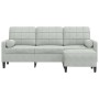 Sofá de 3 plazas con taburete de terciopelo gris claro 180 cm de , Sofás - Ref: Foro24-3278267, Precio: 322,69 €, Descuento: %