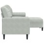 3-seater sofa with light gray velvet ottoman, 180 cm by , Sofas - Ref: Foro24-3278267, Price: 322,69 €, Discount: %