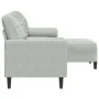 Dreisitzer-Sofa mit Hocker aus hellgrauem Samt, 180 cm. von , Sofas - Ref: Foro24-3278267, Preis: 303,08 €, Rabatt: %