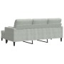 3-seater sofa with light gray velvet ottoman, 180 cm by , Sofas - Ref: Foro24-3278267, Price: 322,69 €, Discount: %