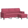 3-seater sofa with red velvet ottoman 180 cm by , Sofas - Ref: Foro24-3278271, Price: 306,44 €, Discount: %