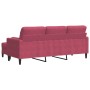 3-seater sofa with red velvet ottoman 180 cm by , Sofas - Ref: Foro24-3278271, Price: 306,44 €, Discount: %