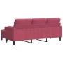Dreisitzer-Sofa mit rotem Samt-Hocker, 180 cm. von , Sofas - Ref: Foro24-3278271, Preis: 295,83 €, Rabatt: %