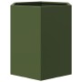 Hexagonal planters 2 units olive green steel 46x40x45 cm by , Pots and planters - Ref: Foro24-851115, Price: 71,97 €, Discoun...
