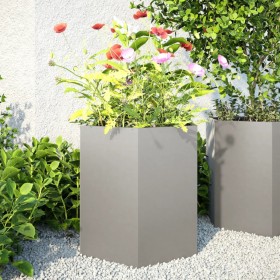 Jardinera hexagonal 2 uds acero inoxidable 46x40x45 cm de , Maceteros y jardineras - Ref: Foro24-851117, Precio: 85,34 €, Des...