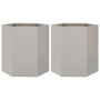 Jardinera hexagonal 2 uds acero inoxidable 46x40x45 cm de , Maceteros y jardineras - Ref: Foro24-851117, Precio: 88,94 €, Des...
