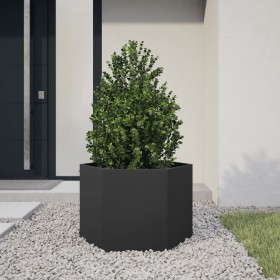 Sechseckiger schwarzer Stahl-Blumenkasten 69x60x45 cm von , Töpfe und Pflanzgefäße - Ref: Foro24-851122, Preis: 56,63 €, Raba...