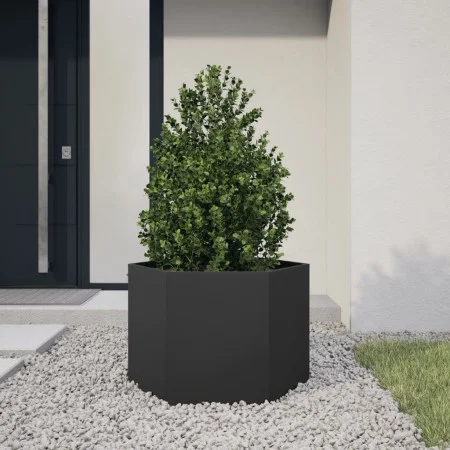 Black steel hexagonal planter 69x60x45 cm by , Pots and planters - Ref: Foro24-851122, Price: 64,72 €, Discount: %