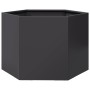 Sechseckiger schwarzer Stahl-Blumenkasten 69x60x45 cm von , Töpfe und Pflanzgefäße - Ref: Foro24-851122, Preis: 56,63 €, Raba...