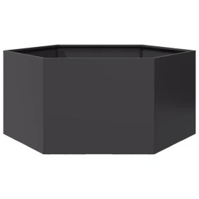 Black steel hexagonal planter 104x90x45 cm by , Pots and planters - Ref: Foro24-851129, Price: 76,67 €, Discount: %