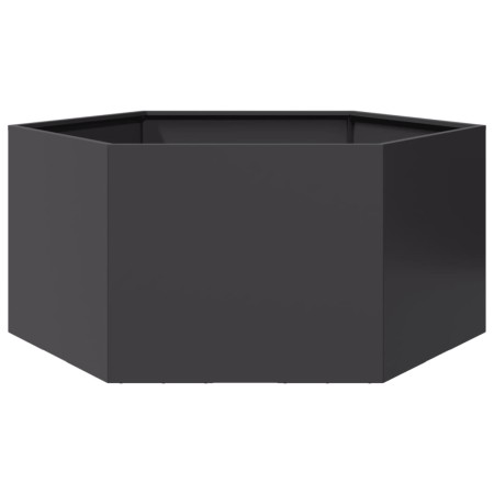 Sechseckiger schwarzer Stahl-Blumenkasten 104x90x45 cm von , Töpfe und Pflanzgefäße - Ref: Foro24-851129, Preis: 81,84 €, Rab...