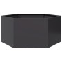 Sechseckiger schwarzer Stahl-Blumenkasten 104x90x45 cm von , Töpfe und Pflanzgefäße - Ref: Foro24-851129, Preis: 81,84 €, Rab...