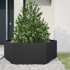 Black steel hexagonal planter 138x120x45 cm by , Pots and planters - Ref: Foro24-851136, Price: 93,88 €, Discount: %