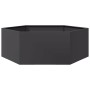 Sechseckiger schwarzer Stahl-Blumenkasten 138x120x45 cm von , Töpfe und Pflanzgefäße - Ref: Foro24-851136, Preis: 94,04 €, Ra...