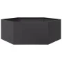 Sechseckiger schwarzer Stahl-Blumenkasten 138x120x45 cm von , Töpfe und Pflanzgefäße - Ref: Foro24-851136, Preis: 92,24 €, Ra...