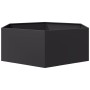 Sechseckiger schwarzer Stahl-Blumenkasten 138x120x45 cm von , Töpfe und Pflanzgefäße - Ref: Foro24-851136, Preis: 94,04 €, Ra...