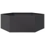Sechseckiger schwarzer Stahl-Blumenkasten 138x120x45 cm von , Töpfe und Pflanzgefäße - Ref: Foro24-851136, Preis: 92,24 €, Ra...