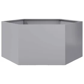 Sechseckiges Blumenbeet aus feuerverzinktem Stahl, 104x90x45 cm. von , Töpfe und Pflanzgefäße - Ref: Foro24-851134, Preis: 61...