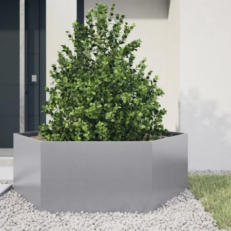 Hexagonal galvanized steel planter 138x120x45 cm by , Pots and planters - Ref: Foro24-851141, Price: 82,61 €, Discount: %