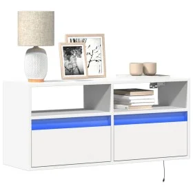 Wand-TV-Möbel mit LED-Lichtern in Weiß 100x31x45 cm von , TV-Möbel - Ref: Foro24-852334, Preis: 68,91 €, Rabatt: %