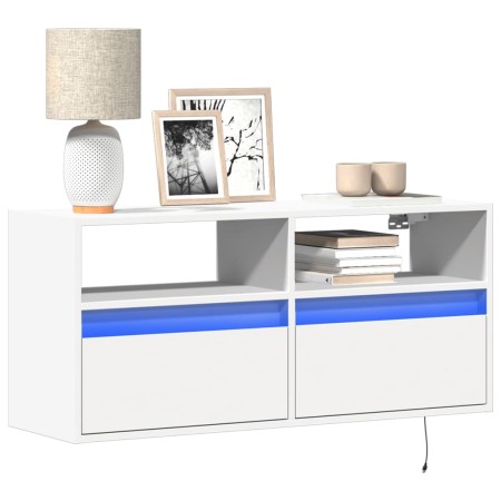 Wand-TV-Möbel mit LED-Lichtern in Weiß 100x31x45 cm von , TV-Möbel - Ref: Foro24-852334, Preis: 69,77 €, Rabatt: %