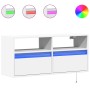 Mueble de TV de pared con luces LED blanco 100x31x45 cm de , Muebles TV - Ref: Foro24-852334, Precio: 69,70 €, Descuento: %