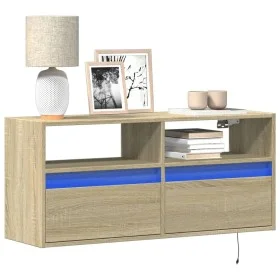 Wand-TV-Möbel mit LED-Lichtern in Sonoma-Eiche 100x31x45 cm von , TV-Möbel - Ref: Foro24-852336, Preis: 66,57 €, Rabatt: %