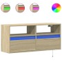 Wand-TV-Möbel mit LED-Lichtern in Sonoma-Eiche 100x31x45 cm von , TV-Möbel - Ref: Foro24-852336, Preis: 67,41 €, Rabatt: %