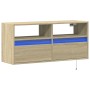 Mueble de TV de pared con luces LED roble Sonoma 100x31x45 cm de , Muebles TV - Ref: Foro24-852336, Precio: 67,32 €, Descuent...