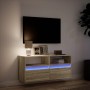 Wand-TV-Möbel mit LED-Lichtern in Sonoma-Eiche 100x31x45 cm von , TV-Möbel - Ref: Foro24-852336, Preis: 67,41 €, Rabatt: %