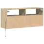 Mueble de TV de pared con luces LED roble Sonoma 100x31x45 cm de , Muebles TV - Ref: Foro24-852336, Precio: 67,32 €, Descuent...