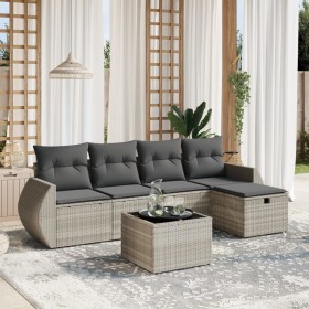 Gartensofagarnitur 6-teilig mit grauen Polstern aus synthetischem Rattan von , Gartensets - Ref: Foro24-3264098, Preis: 380,5...