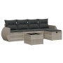 Set de sofás de jardín 6 pzas y cojines ratán sintético gris de , Conjuntos de jardín - Ref: Foro24-3264098, Precio: 381,96 €...