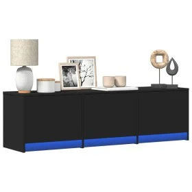 TV-Möbel mit LED-Beleuchtung, schwarzes Ingenieurholz, 140x34x40 cm. von , TV-Möbel - Ref: Foro24-852244, Preis: 108,75 €, Ra...