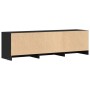 TV-Möbel mit LED-Beleuchtung, schwarzes Ingenieurholz, 140x34x40 cm. von , TV-Möbel - Ref: Foro24-852244, Preis: 103,81 €, Ra...