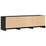 TV stand with LED lights, engineered wood, black, 140x34x40 cm by , TV Furniture - Ref: Foro24-852244, Price: 108,75 €, Disco...