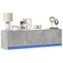 Mueble de TV LED madera ingeniería gris hormigón 140x34x40 cm de , Muebles TV - Ref: Foro24-852246, Precio: 86,89 €, Descuent...
