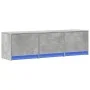 LED TV stand in gray concrete engineered wood 140x34x40 cm by , TV Furniture - Ref: Foro24-852246, Price: 86,89 €, Discount: %