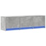 TV-Möbel aus grauem Beton-Ingenieurholz mit LED-Beleuchtung, 140x34x40 cm. von , TV-Möbel - Ref: Foro24-852246, Preis: 88,14 ...