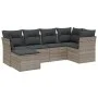 Garden sofa set 6 pieces and gray synthetic rattan cushions by , Garden sets - Ref: Foro24-3263178, Price: 417,99 €, Discount: %
